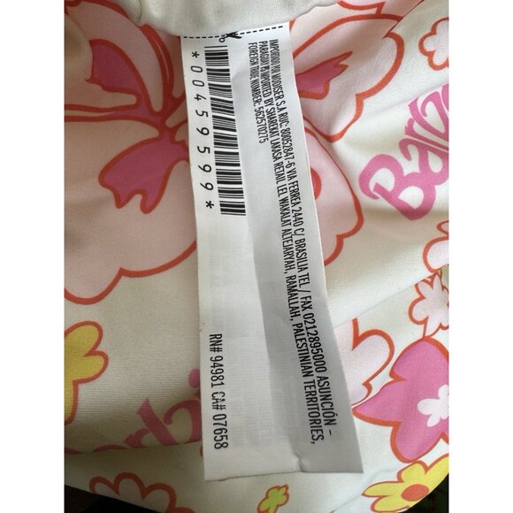 Barbie Monokini SIZE L One-Piece Swimsuit‎ White Multicolored Flowers Beach Cute - Picture 5 of 6